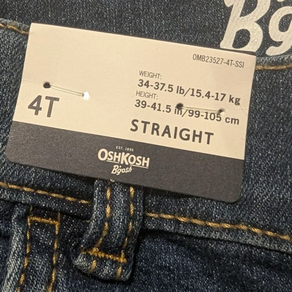 OshKosh B'sGosh Boy's Straight Denim Jeans Size 4T